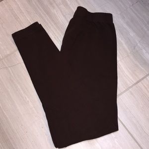 🛍 Basic Brown Stretch Leggings Tights Snug Pants Neutral Basics Stretchy